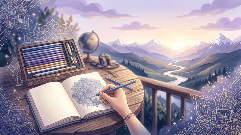 Coloriage mandala voyage : créez votre kit zen à emporter