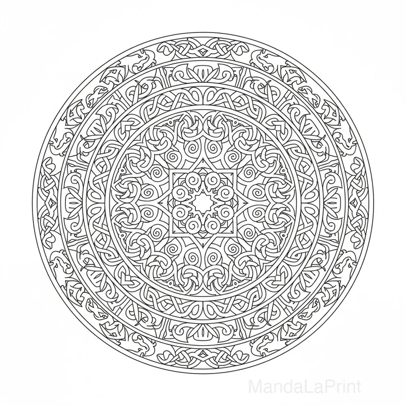 Zentangle Mandala Coloring #14