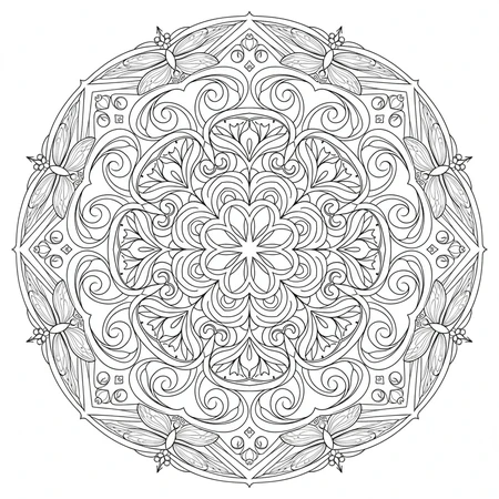 Coloriage Mandala Zentangle #1