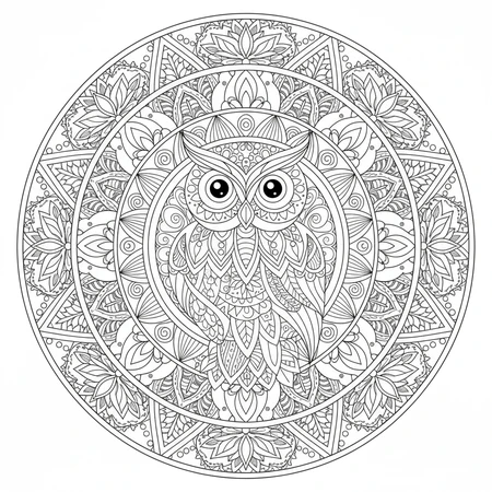 Mandala Loup Tribal #20