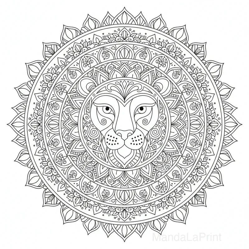 Majestueux Lion Mandala #7