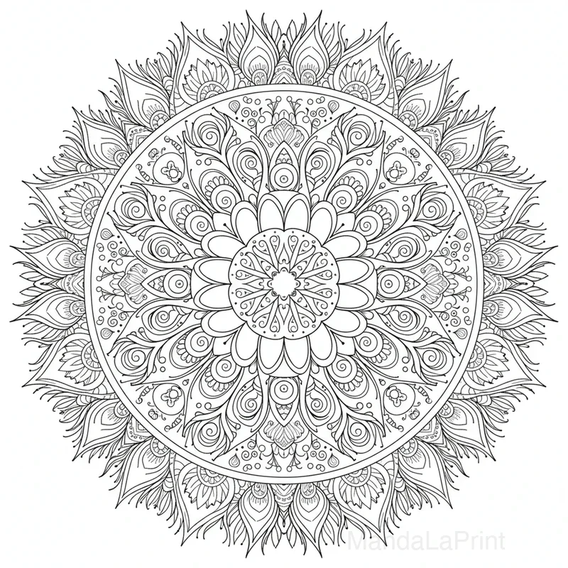 Hibou Mandala Coloriage #4