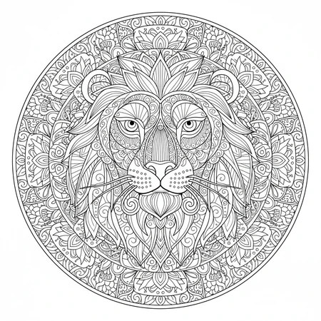 Mandala Lion Majestueux #43