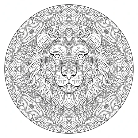 Mandala Lion Majestueux #12