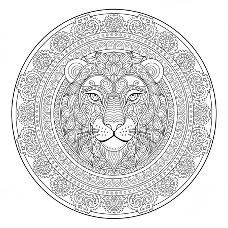 Mandala Loup Tribal #8