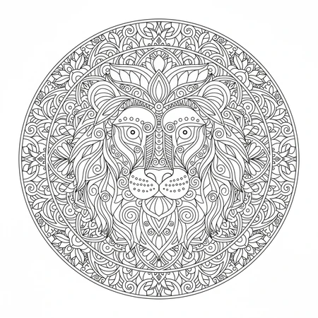 Mandala Lion Majestueux #35