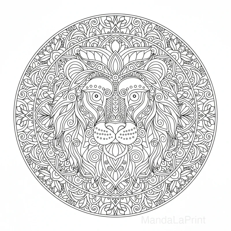 Majestuoso León Mandala #35