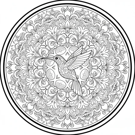 Mandala Colibri Floral #42