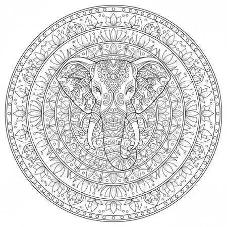 Mandala Loup Tribal #16