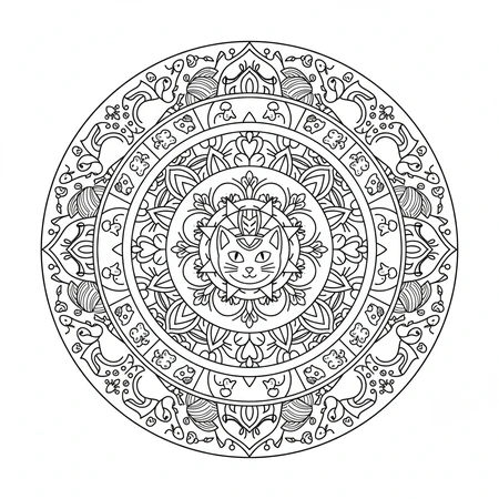 Katze Mandala #9