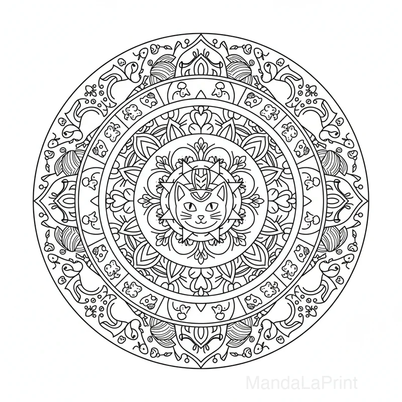 Katze Mandala #9