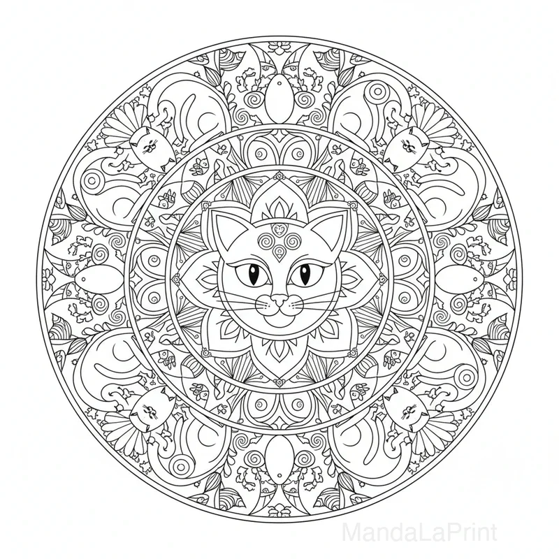 Katze Mandala #12