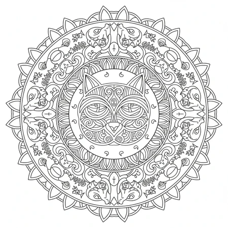 Katze Mandala #4
