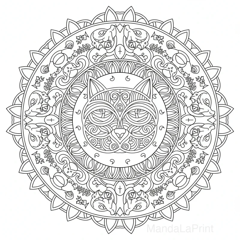 Katze Mandala #4