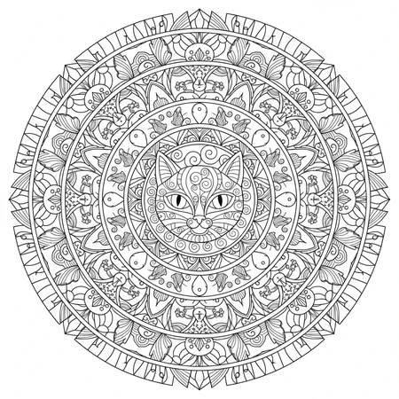 Katze Mandala #3