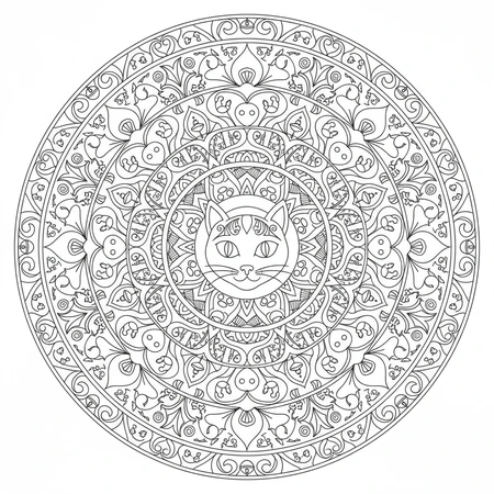 Katze Mandala #2