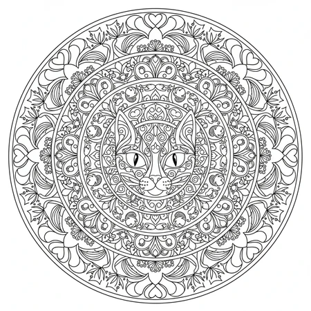 Katze Mandala #8