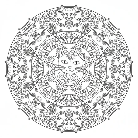 Katze Mandala #1