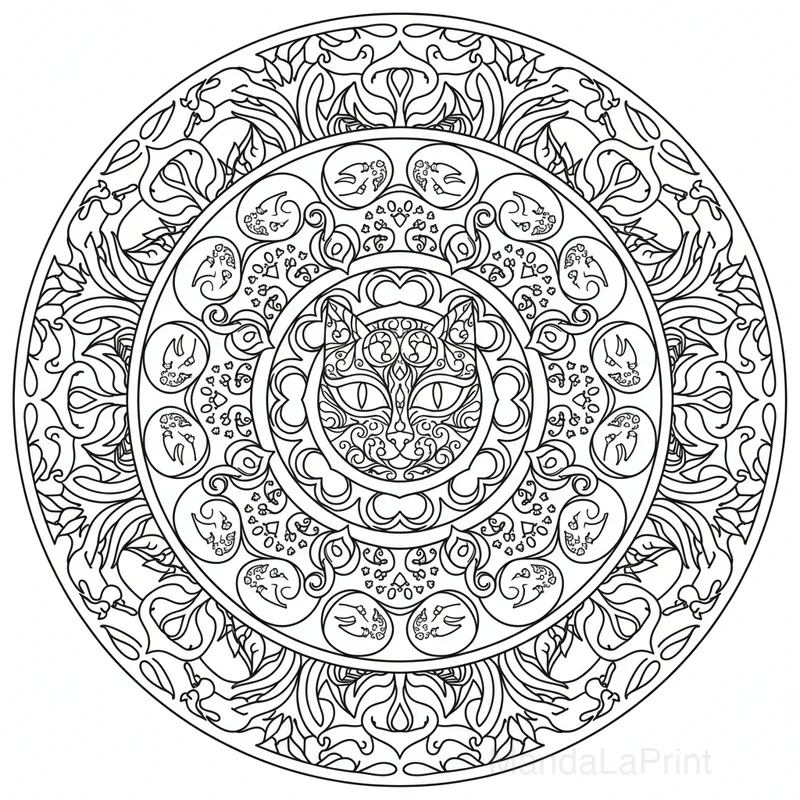 Katze Mandala #13