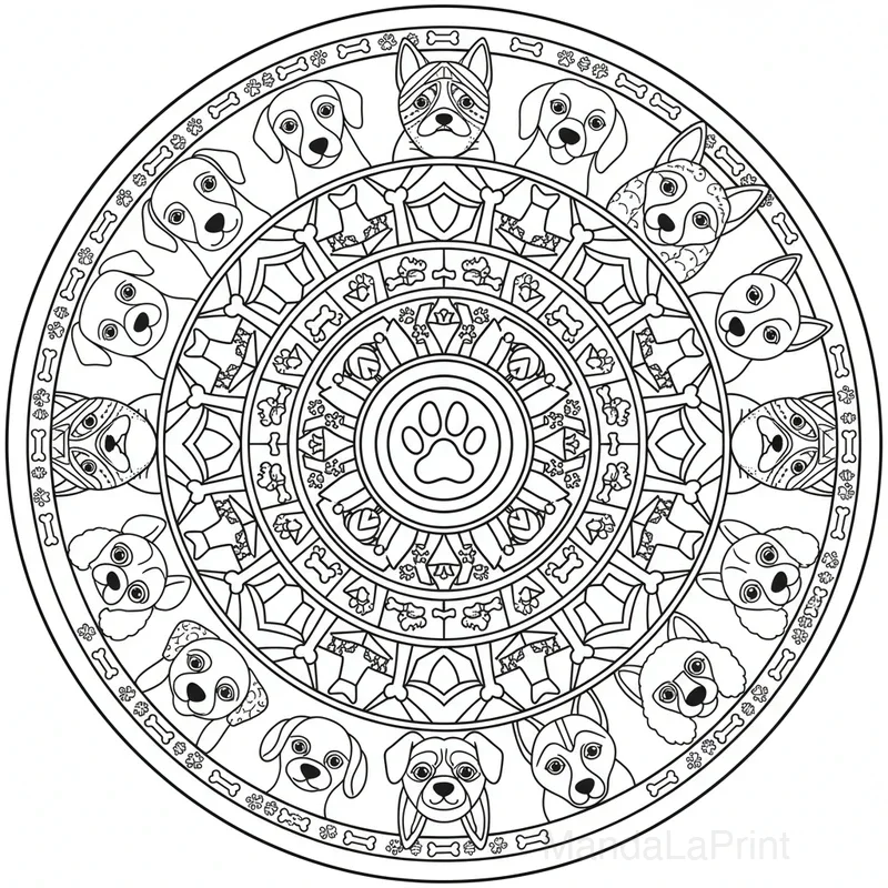 Perro Mandala #20