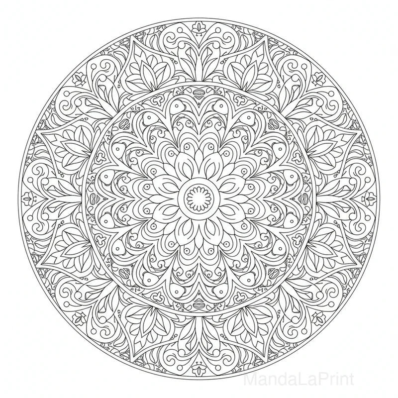 Coloriage Mandala Zentangle #1
