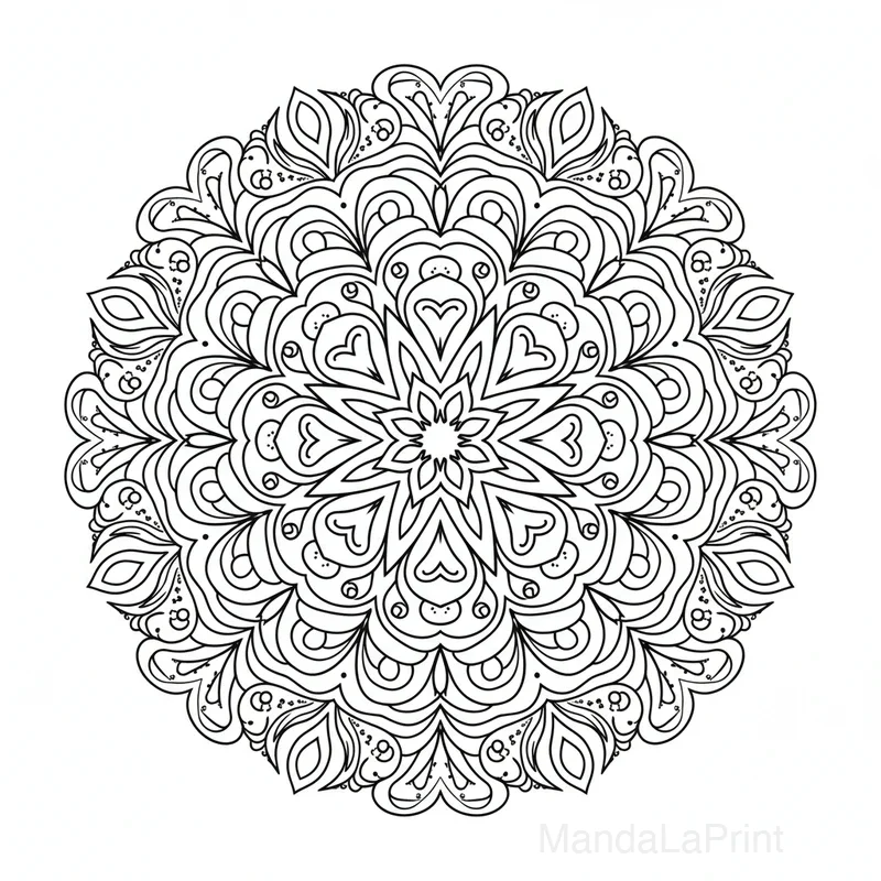 Mandala Mandala Coeur da Colorare #27
