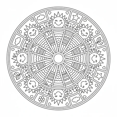 Mandala Soleil pour Enfants #39
