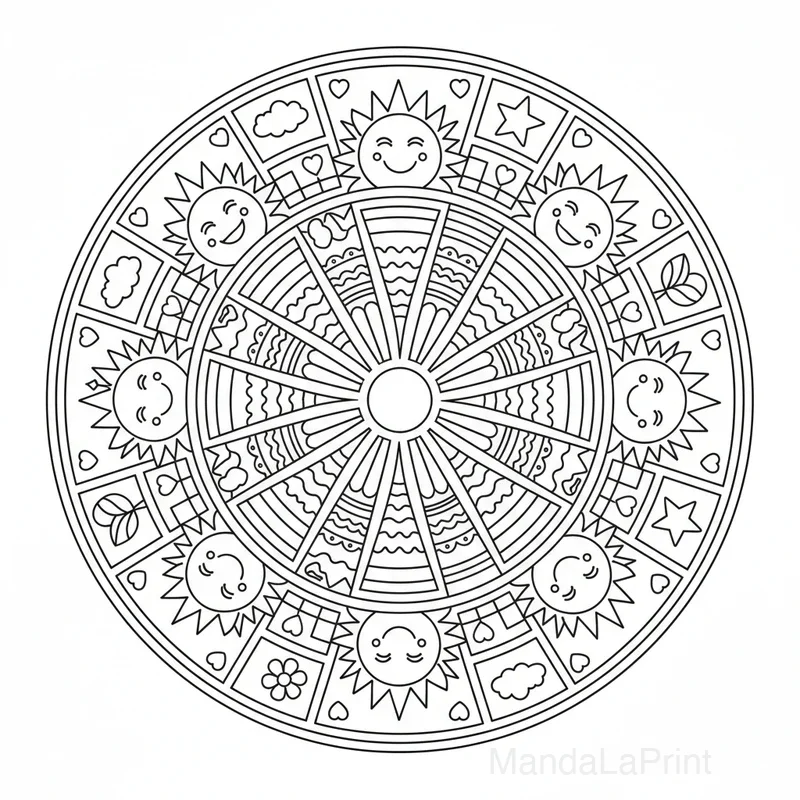 Mandala Mandala Enfant para Colorear #39