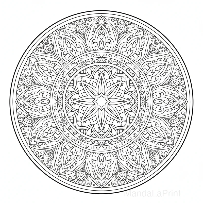 Simétrico Estrella Mandala #37