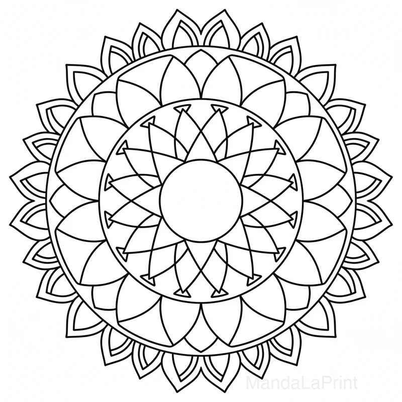 Mandala Formes Géométriques Simple #30