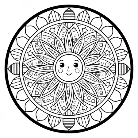 Mandala Soleil pour Enfants #41