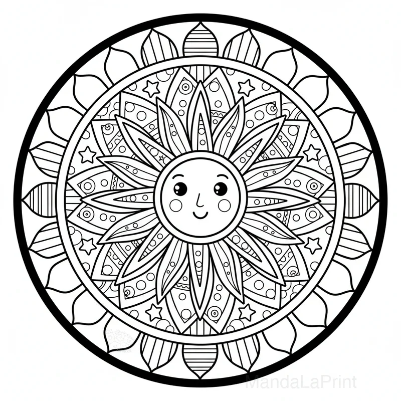 Sole Raggi Bambini Mandala #41