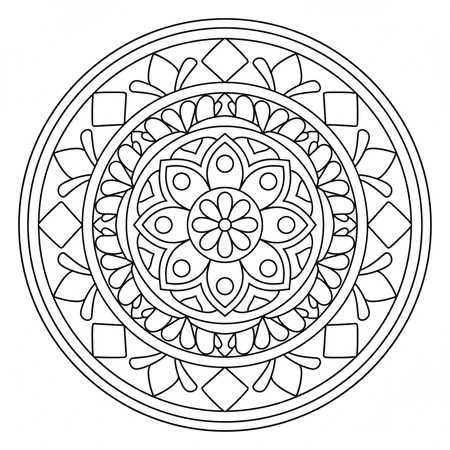 Mandala Facile à Colorier #43