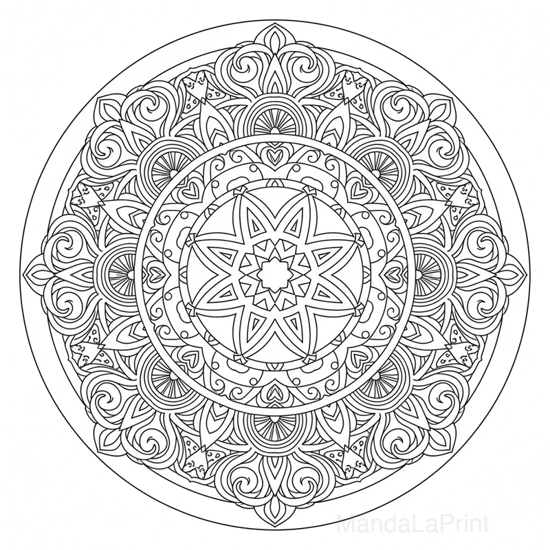 Symétrique Étoile Mandala #34