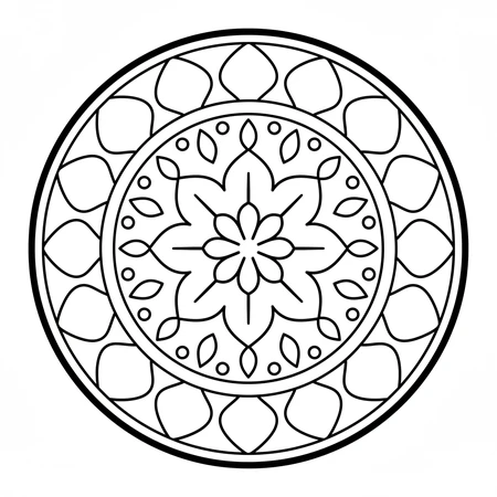 Mandala Facile à Colorier #1