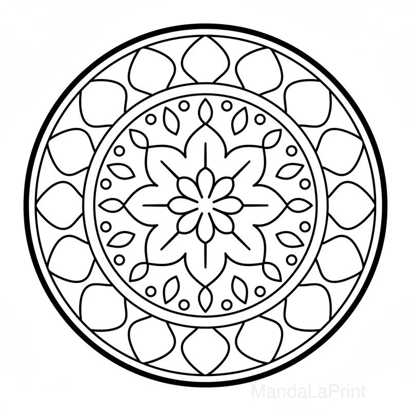 Mandala Facile à Colorier #1