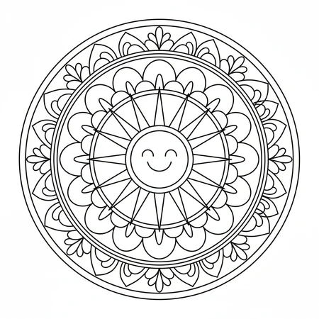 Mandala Soleil pour Enfants #31