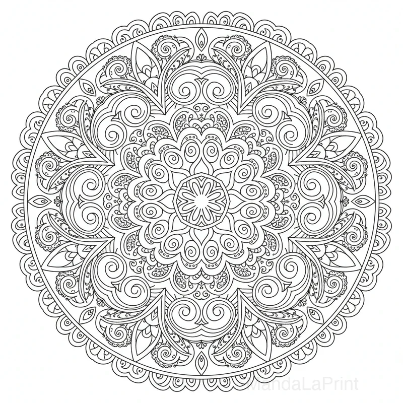Zentangle Mandala Ausmalbild #6