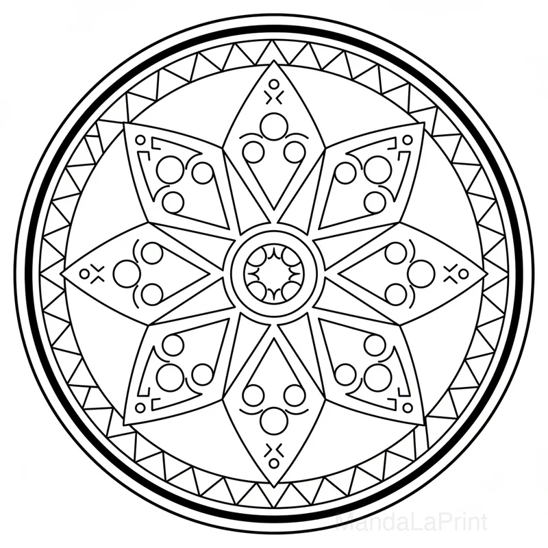 Einfaches Mandala Ausmalbild Seite #9