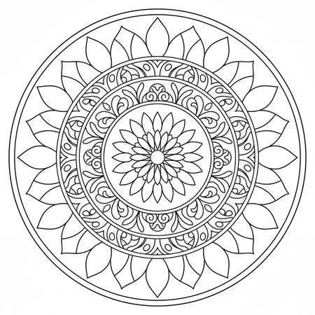 Mandala Débutant Zen #44