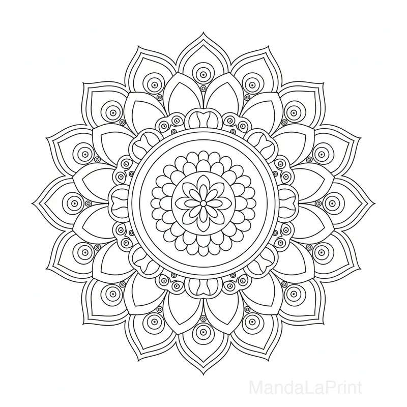 Mandala Cercles et Pétales #52