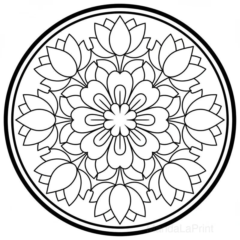 Facile Mandala Coloriage Page #15