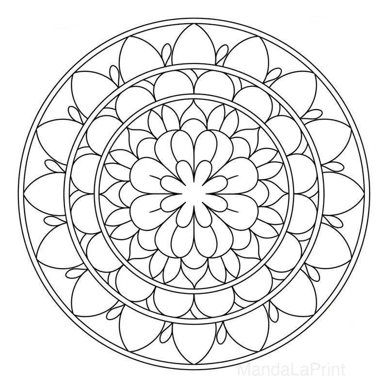 Easy Mandala Coloring Page #19