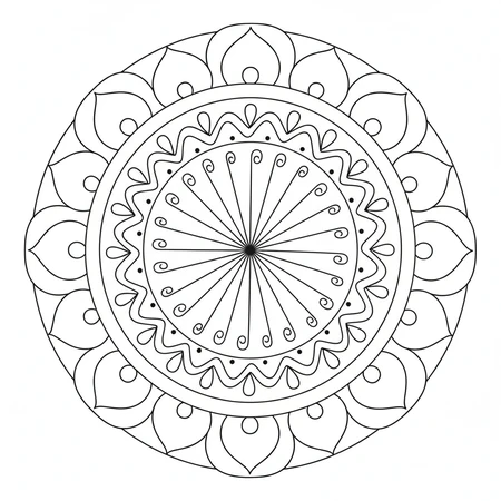 Mandala Facile à Colorier #4