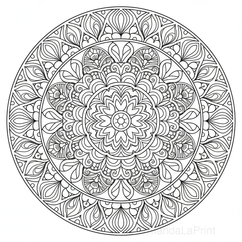 Easy Mandala Coloring Page #20