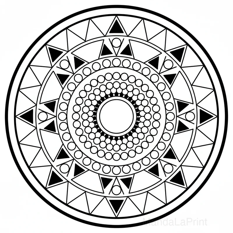Einfaches Geometrisches Formen Mandala #53