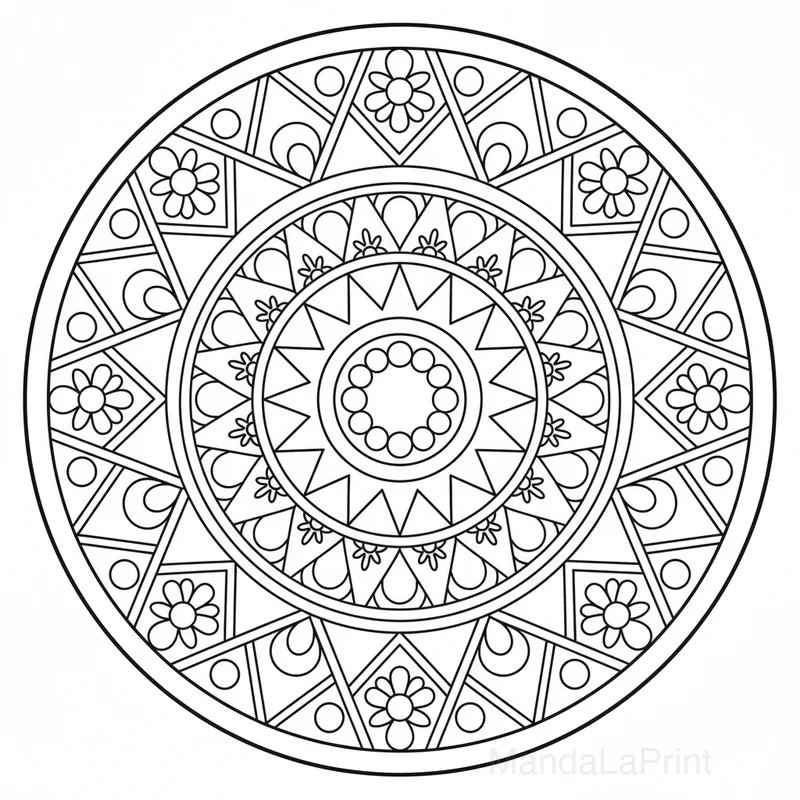 Basic Relaxing Mandala #22