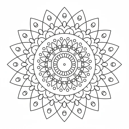 Mandala Cercles et Pétales #60