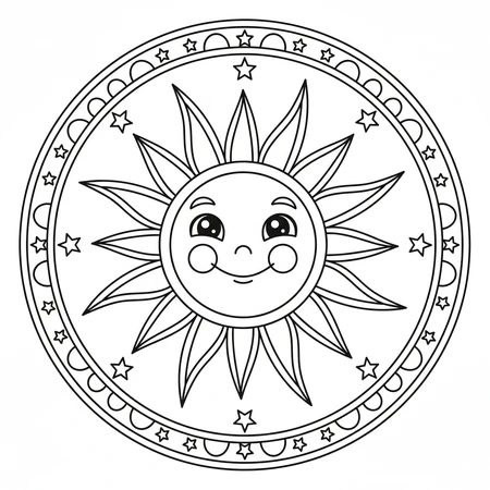 Mandala Soleil pour Enfants #51