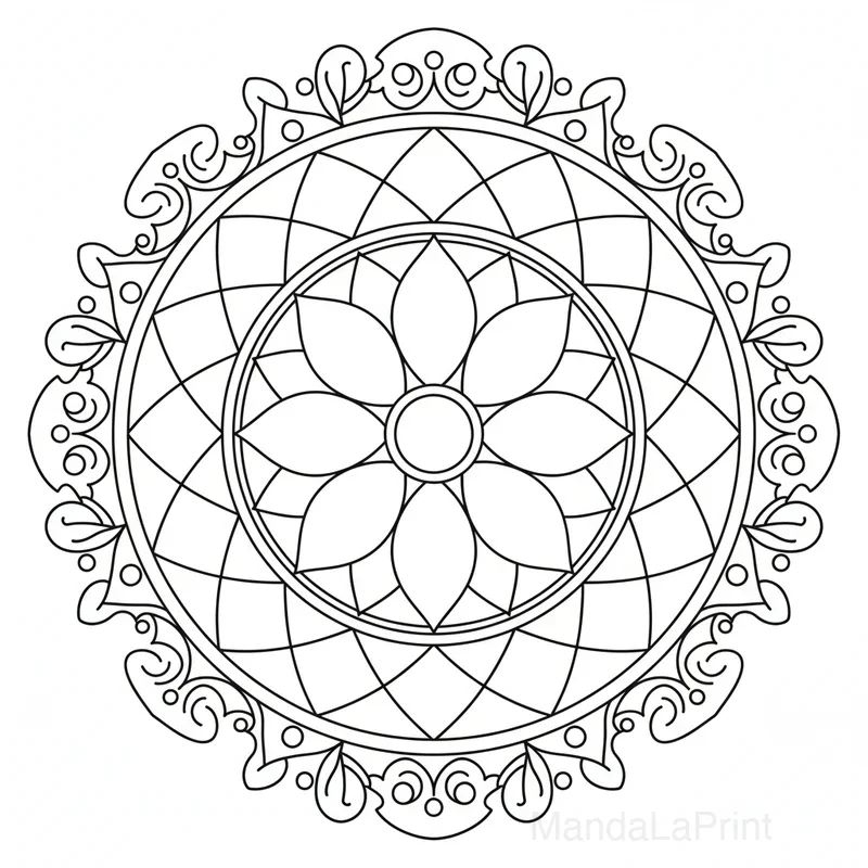 Mandala Facile à Colorier #54